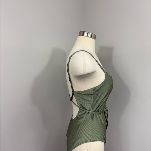 Aerie Olive Ribbed One Piece Swimsuit - Picture 6 of 13
